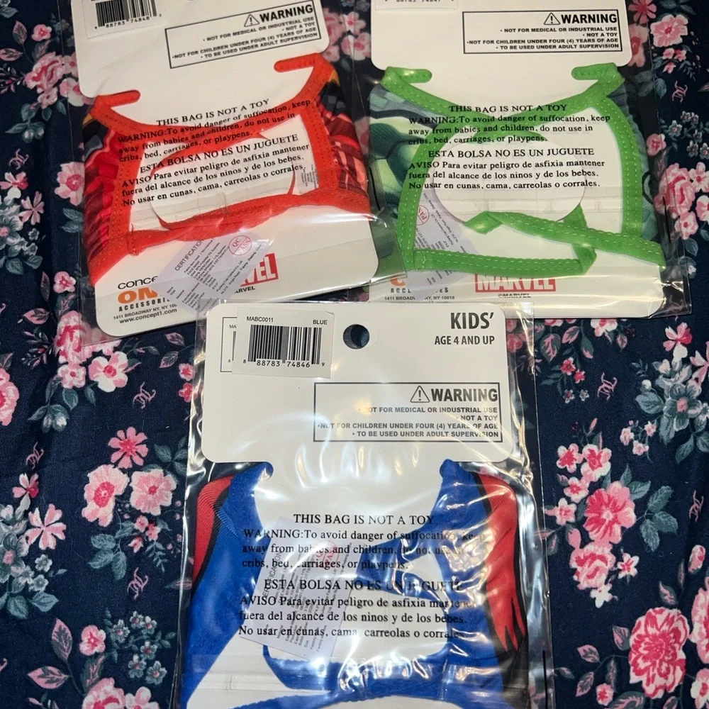 Disney children’s face masks (ages 4 up) set of 3